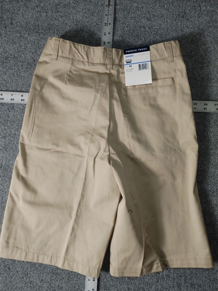 NWT French Toast boys youth size 14 adjustable waist uniform flat front shorts