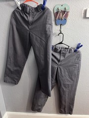Lands End Boys Gray Pants Size 20 Adjustable Waist School Uniform Lot Of 2
