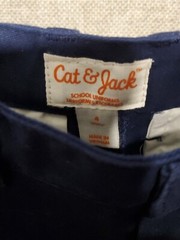 Cat Jack Boys School Uniform Navy Blue Chino Bermuda Shorts Flat Front Size 4
