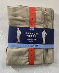 NWT French Toast Boys Size 6 Straight Fit School Uniform Pants Khaki & Navy 4 Ct