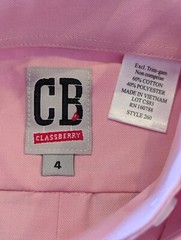 Classberry Kids Uniform long sleeve button up shirt Pink size 4