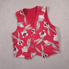 Bugs Bunny Vest Boys Large Red Looney Tunes Cartoon Graphic Waistcoat Novelty