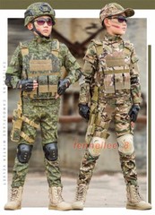 Children’s Camouflage Suit Special Forces Military Training Uniform with Helmet