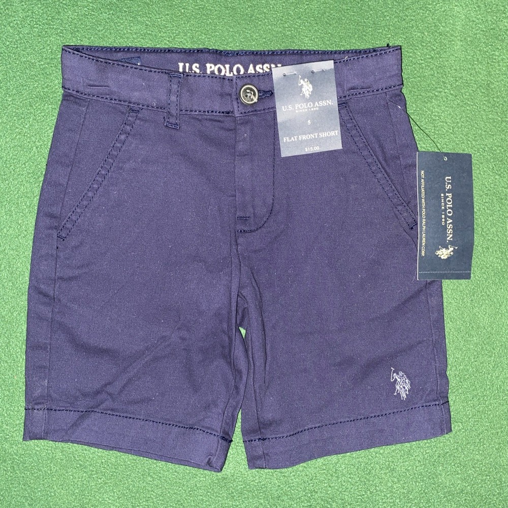 US Polo Assn Boys Uniform Shorts Size 5 Navy Blue