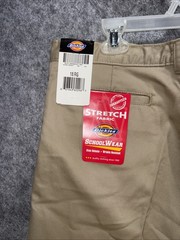 Dickies Boys’ School Uniform Shorts Size 18 Khaki Wrinkle Resistant