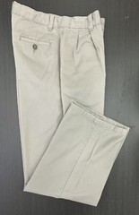 IZOD School Uniform Boys Pants Beige Pleated Front /100% Cotton /Size 18