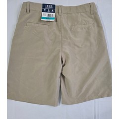 IZOD Boys Khaki Shorts Size 16 Regular School Uniform Wicking UPF 50+ NWT
