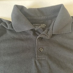 Boys School Uniform Short Sleeve Black Polo Shirt Sz 12 (F7)