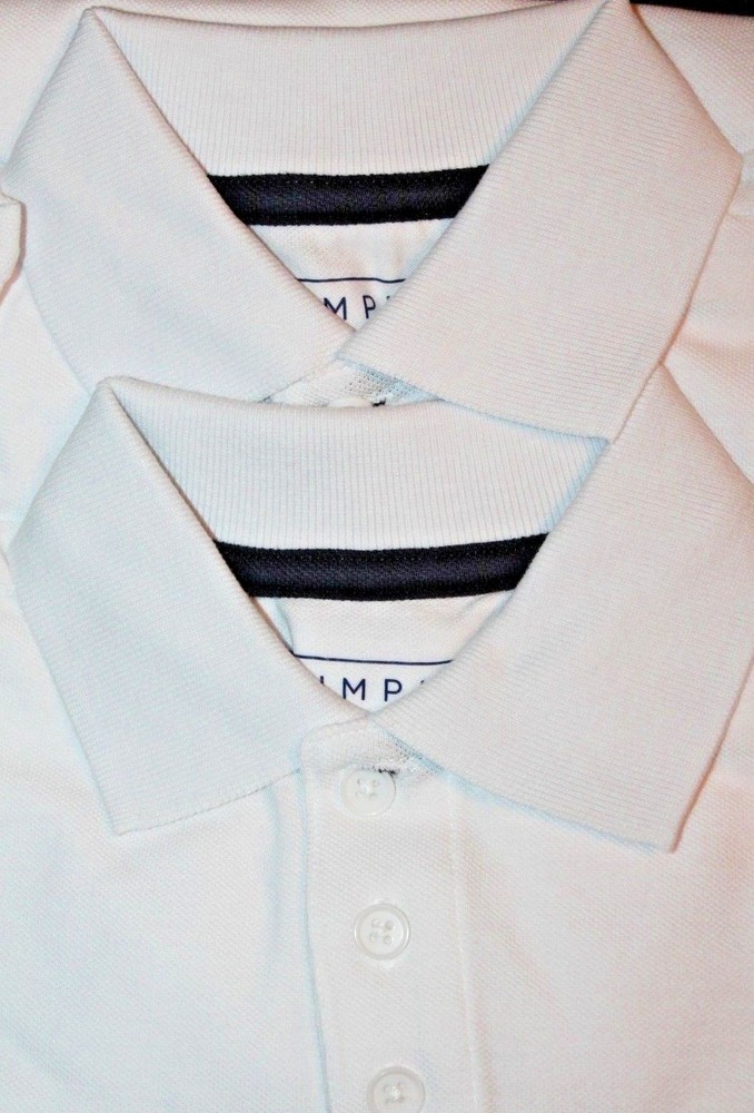 Simply Styled Boys’ Uniform White 2-Pack Polo Shirts SMALL (6/7)