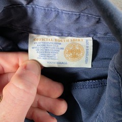 Boy Scouts of America Uniform Shirt Kids Youth Small Navy Blue Patches BSA 510