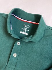 French Toast Uniform Long Sleeve Pique Polo Shirt, Green, Size: XS (4/5), Unisex