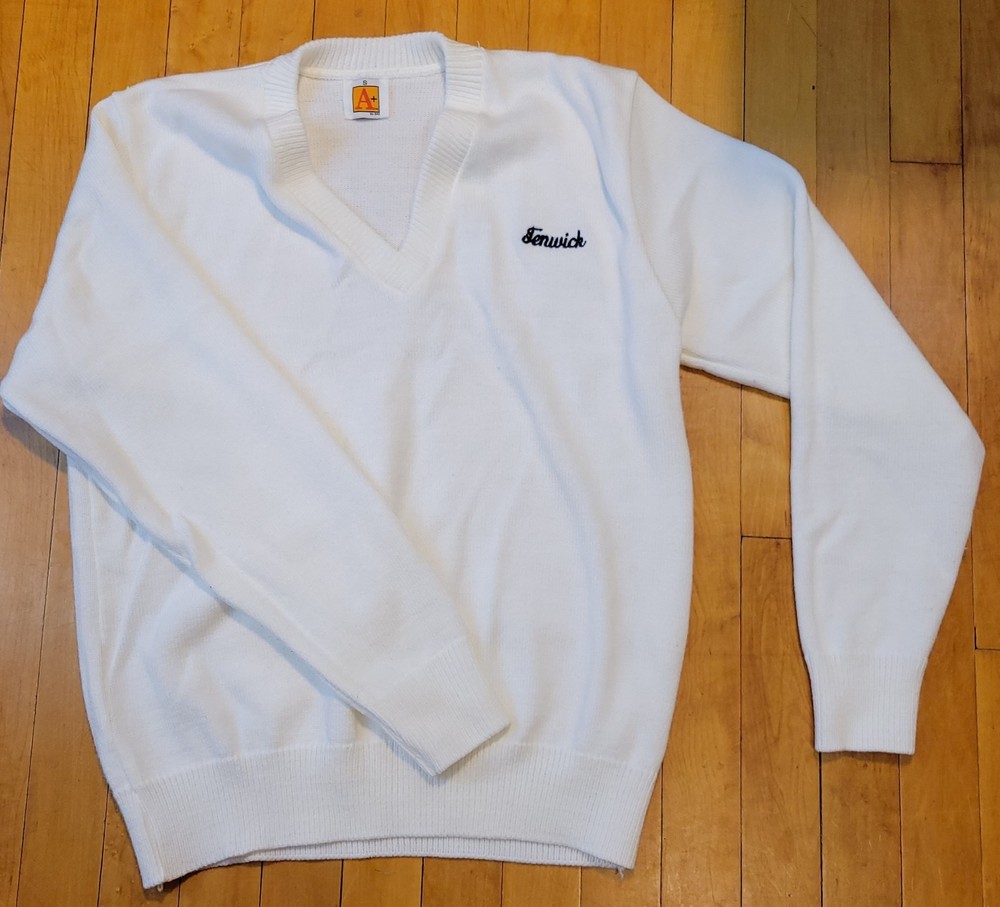 Vintage A+ BY Sai School Apparel White Knit Sweater Size Small FENWICK Unisex