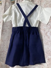 vintage boy’s uniform shorts suspenders & white button up shirt TWIGLINGS Size 3