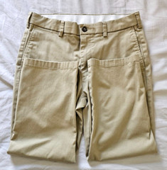 George 30 X 22.5 Khaki Flat Front Uniform Pants Mens Boys Husky Slacks Preowned