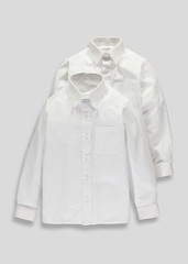 Boys 2 Pack White Long Sleeve School Shirts 3-16 Years Shirt Easy Iron