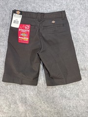 Dickies Boys Uniform School Shorts Black Size 14 Wrinkle Resistant