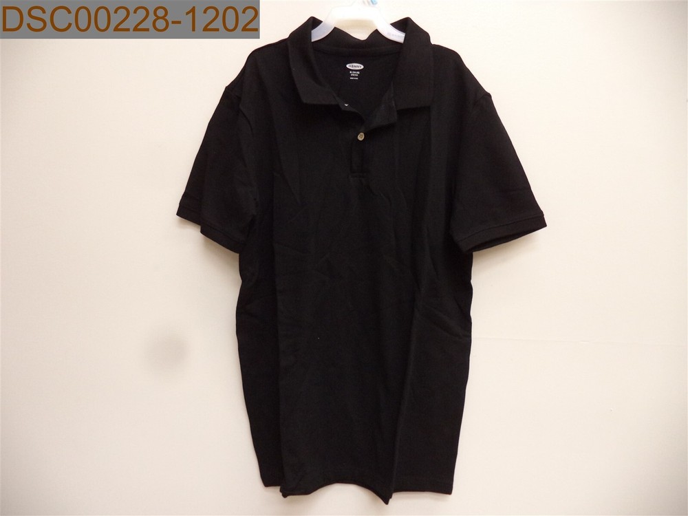 Old Navy Boy’s Pique Polo, XL (14-16), Black, 495109110857, 17″ Bust, 27″ Length