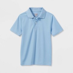 NEW! SET OF 2 Size Medium Performance Uniform Polo Shirt, Light Blue -Cat & Jack