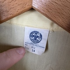 Vintage Boy Scouts Of America Uniform Shirt Boys 14 Yellow Patches USA 70s