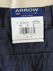 ARROW USA 1851 REGULAR PANTS ADJUSTABLE WAIST FOR A PERFECT FIT SIZE 5 NAVY New