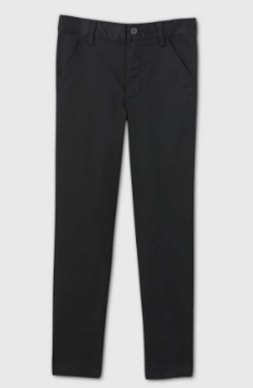Cat & Jack Boy’s Flat Front Stretch Uniform Skinny Fit Pants Color Ebony Size 6