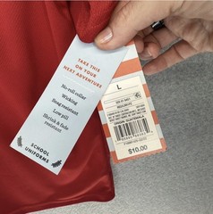 Cat & Jack Boys Top Red School Uniform Polo Shirt Size Large Large Wicking NWT