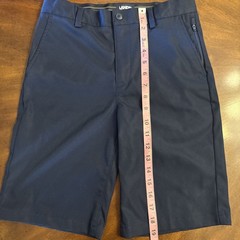 LANDS END Navy School Uniform Plain Front Chino Shorts Boys 14