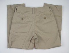 LANDS END Khaki School Uniform Plain Front Chino Pants Boys 16 INSEAM 28″ NEW