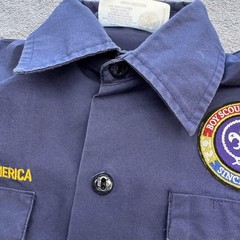 Boy Scouts Of America Shirt Boys M Blue Uniform Cotton/Poly Twill Pockets