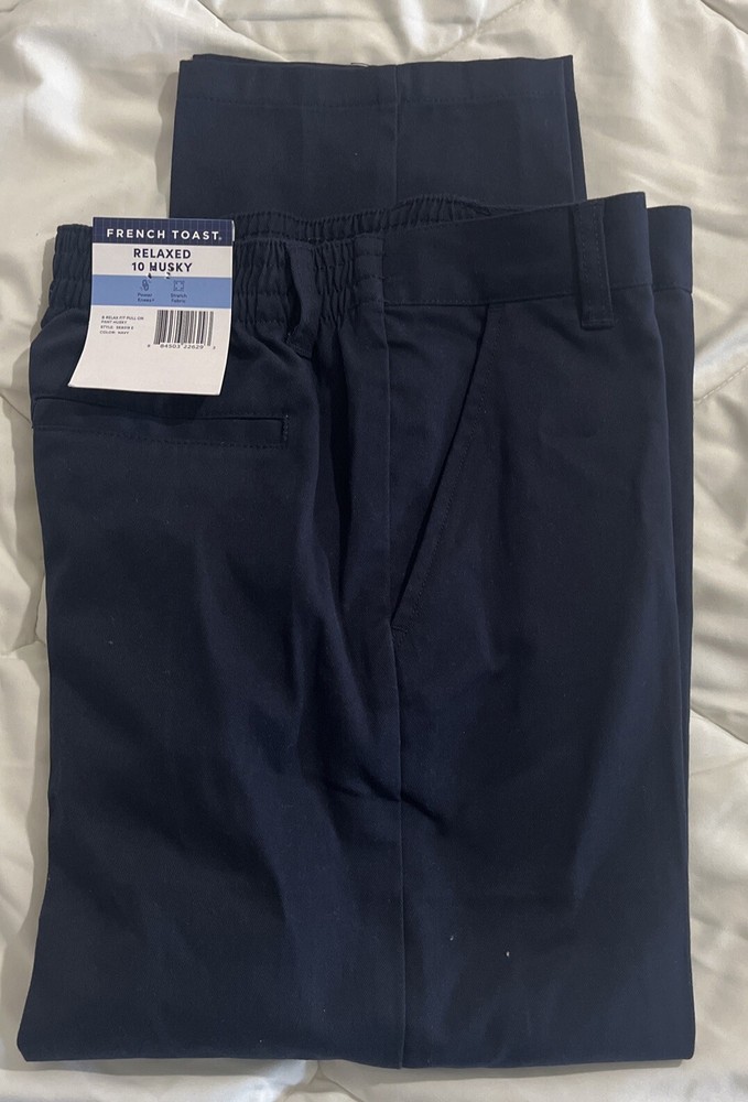 French Toast RELAXED Size 10 Husky Navy Blue School Uniform NWT