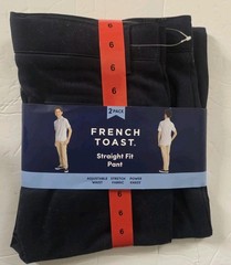NWT French Toast Boys Size 6 Straight Fit School Uniform Pants Khaki & Navy 4 Ct