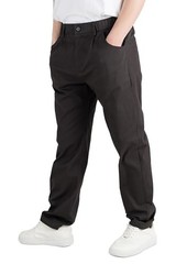 Boys’ Pleated Dress Pants Kids Elastic Waist Twill Straight 10-11 Years Black
