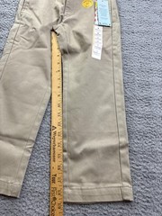Cat & Jack Pants Boys 5 Beige Straight Leg Twill School Uniform Reinforced Knee