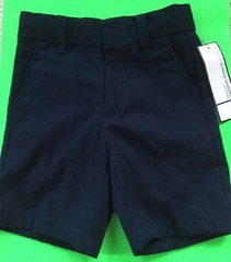 BOYS’ NAVY FLAT FRONT ‘GEORGE’ SHORTS, SCHOOL UNIFORM SIZE 4 W/ADJ WAIST NWT!