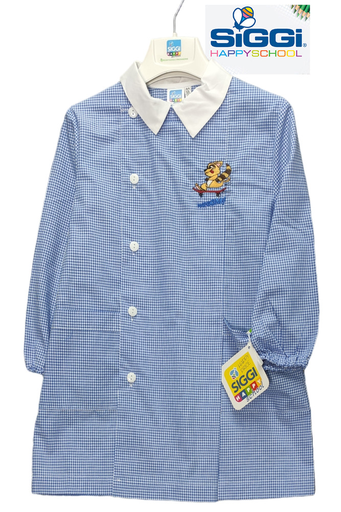 Child School Apron Kindergarten Blue Checkered SIGGI Various Models