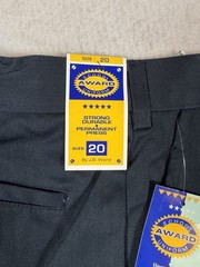 J.B. World School Award Uniform Pants Boys Blue Permanent Press Size 20 NWT