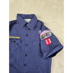 Boy Scouts of America Shirt Kids Youth Large Blue Short Sleeve Patches Gorpcore