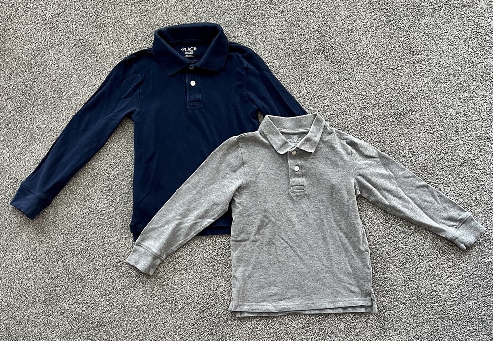 Boys School Uniform Long Sleeve Polo Children’s Place Size Small 5/6 Lot Of 2