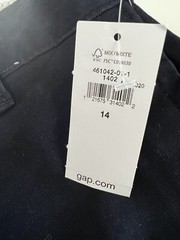 NWT Gap Kids Uniform Flat Front Pants ~ Sz 14 ~ Navy