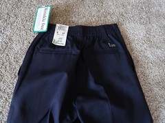 boys girls school uniform pants navy blue with pockets, easy care wrinkle free
