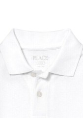Children’s place School Uniform Short Sleeve Interlock Polo Shirt SZ M 7-8 White