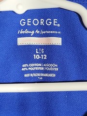 Boys Royal Blue School Uniform TOP Collar Size L 10/12 Short Sleeve