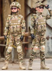 Children’s Camouflage Suit Special Forces Military Training Uniform with Helmet