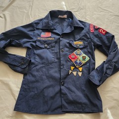 Official Boy Scouts of America Shirt Uniform Button Front patches Size 10
