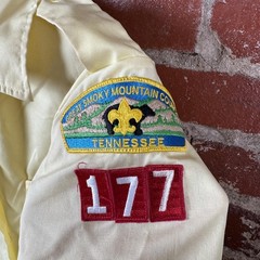 Vintage Boy Scouts Of America Uniform Shirt Boys 14 Yellow Patches USA 70s