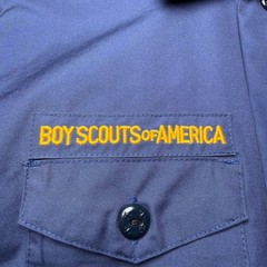 Boy Scouts of America Cub Scout Uniform Shirt Youth Medium Blue NWT USA Flag