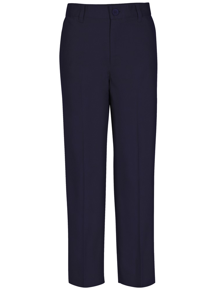 Boys Husky Size Flat Front Pants School Uniform Approved Blue Size 18H –A7–