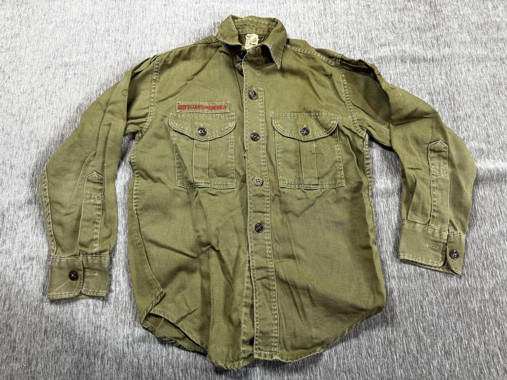 Vintage Boy Scouts Of America Shirt Boys Sanforized Uniform Official Long Sleeve