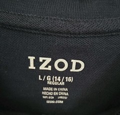 Boy’s Izod Navy Blue School Uniform Short Sleeve Polo Size L 14/16