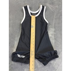 Elite Sports Black Kids Wresling Singlet with White Trim